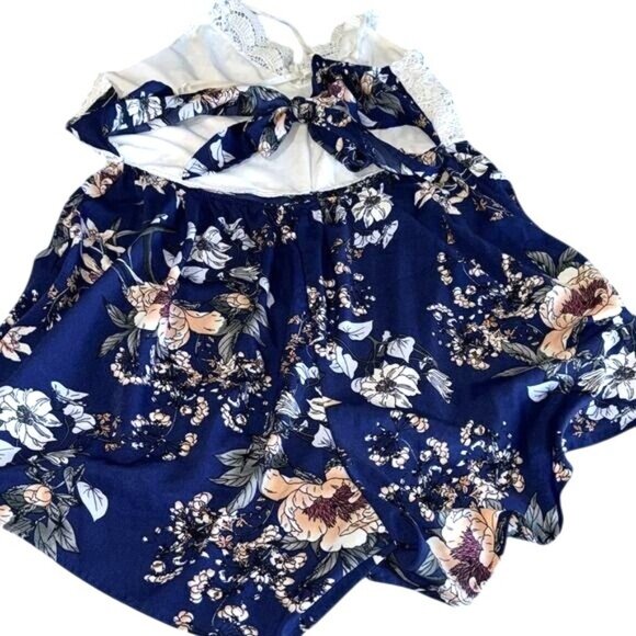 Shein Curve 3XL Floral Lace Dress White & Navy - Picture 6 of 10